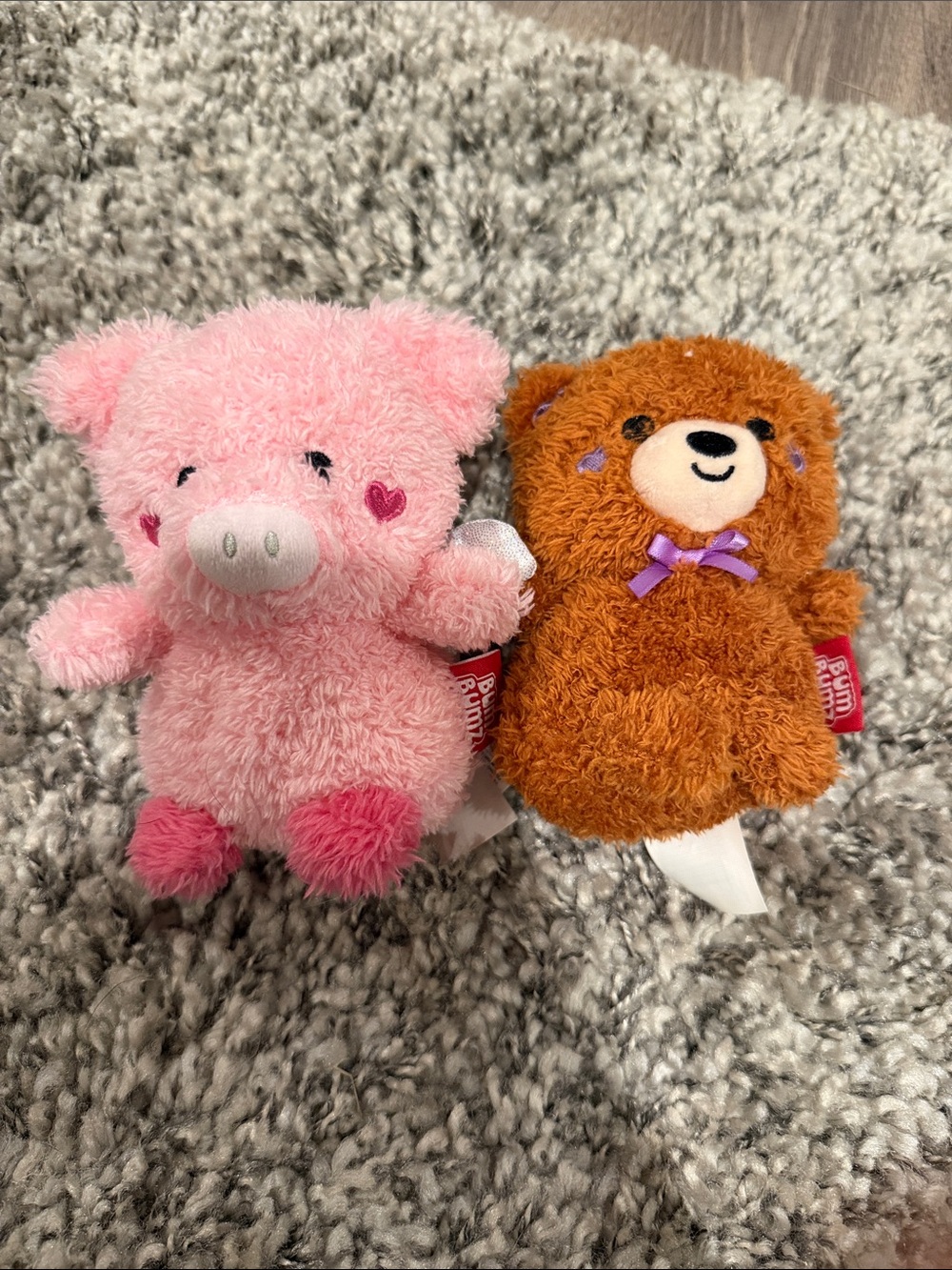 Bunim Pink Pig & Brown Bear Plush Duo - Soft Stuffed Animals